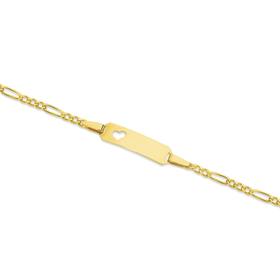 9ct-Gold-16cm-Figaro-31-Identity-Bracelet on sale