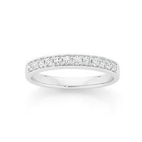 18ct+White+Gold+Diamond+Band