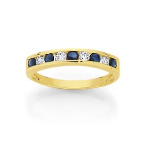 9ct-Gold-Sapphire-20ct-Diamond-Band on sale