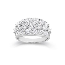 Silver-CZ-Multi-Row-Dress-Ring on sale