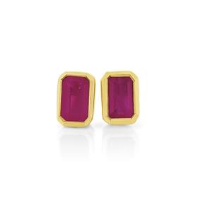 9ct-Gold-Emerald-Stud-Earrings on sale