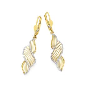 9ct-Two-Tone-Gold-Flame-Leverback-Drop-Earrings on sale