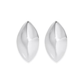 Silver+Marquise+Leaf+Stud+Earrings