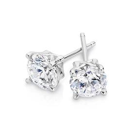 Sterling+Silver+6mm+Cubic+Zirconia+Claw+Set+Stud+Earrings