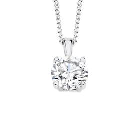 Silver-8mm-CZ-Claw-Set-Solitaire-Pendant on sale