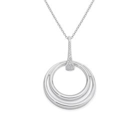 Silver-Double-Circle-CZ-On-Bale-Pendant on sale