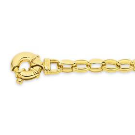 9ct-Gold-19cm-Solid-Belcher-Bolt-Ring-Bracelet on sale