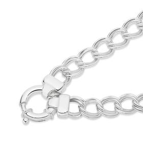 Silver-205cm-Open-Double-Curb-Boltring-Bracelet on sale