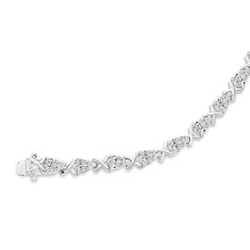 Silver-Pear-CZ-Kiss-Bracelet on sale