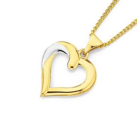 9ct-Two-Tone-Gold-Heart-Pendant on sale