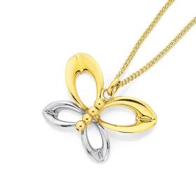 9ct-Two-Tone-Gold-Butterfly-Pendant on sale