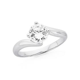 Silver-Twist-CZ-Solitaire-Ring on sale