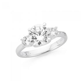 Silver-Three-CZ-Ring on sale