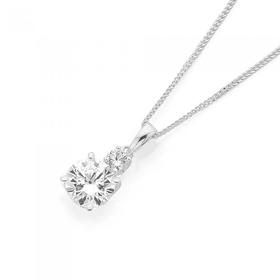 Sterling-Silver-Double-Cubic-Zirconia-Pendant on sale