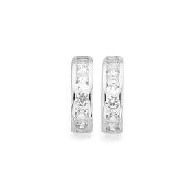 Silver-CZ-Half-Hoop-Earrings on sale