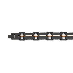 Stainless-Steel-Black-Track-with-Rose-Centre-Bracelet on sale