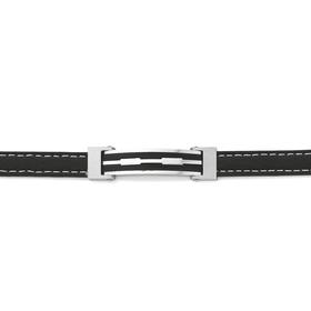 Stainless-Steel-Stitched-Leather-Fancy-Bar-Bracelet on sale