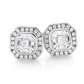 Silver-Cubic-Zirconia-Oval-Taper-Hoops on sale