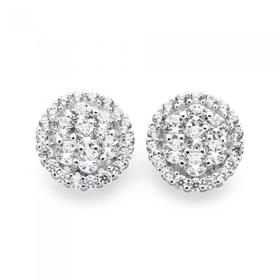 Sterling-Silver-Cubic-Zirconia-Earrings on sale