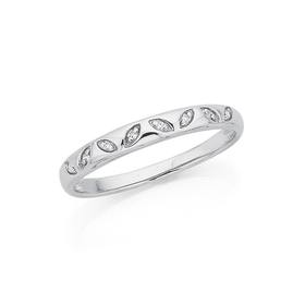 9ct-White-Gold-Diamond-Set-Leaf-Ring on sale