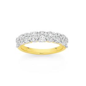 18ct+Gold+Diamond+Wave+Anniversary+Band