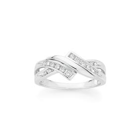 9ct-White-Gold-Diamond-Crossover-Dress-Ring on sale