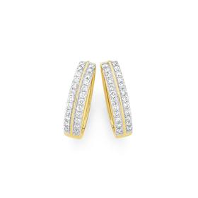 9ct-Gold-Diamond-Huggie-Earrings on sale