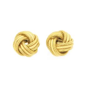 9ct+Gold+10mm+Knot+Stud+Earrings