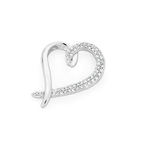 9ct-White-Gold-Diamond-Open-Heart-Pendant on sale