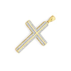 9ct+Gold+Diamond+Cross+Pendant