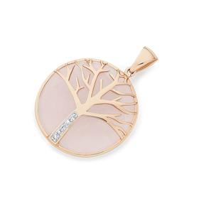 9ct-Rose-Gold-Rose-Quartz-Pendant on sale