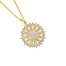 9ct-Gold-Diamond-Large-Starburst-Pendant on sale