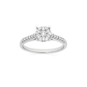 9ct-White-Gold-Diamond-Round-Cluster-Ring on sale