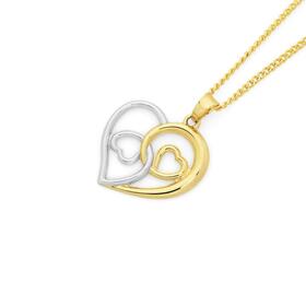 9ct-Gold-Two-Tone-Love-in-Harmony-Heart-Pendant on sale