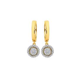 9ct-Gold-Diamond-Drop-Huggie-Earrings on sale