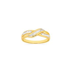 9ct+Gold+Diamond+Crossover+Ring