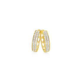 9ct-Gold-Diamond-Double-Row-Huggie-Earrings on sale
