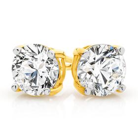 9ct-Gold-Cubic-Zirconia-Stud-Earrings on sale