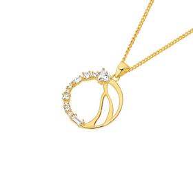 9ct+Gold+Cubic+Zirconia+Pendant