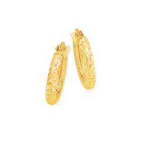 9ct-Gold-10mm-Diamond-Cut-Front-Hoop-Earrings on sale