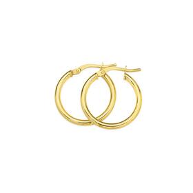 9ct-Gold-15mm-Hoop-Earrings on sale
