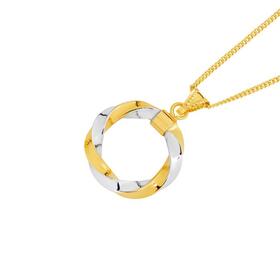 9ct-Gold-Two-Tone-Open-Square-Tube-Twist-Pendant on sale