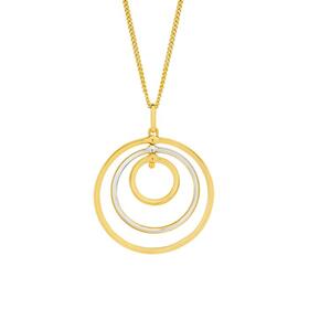 9ct-Gold-Two-Tone-Triple-Circle-Pendant on sale