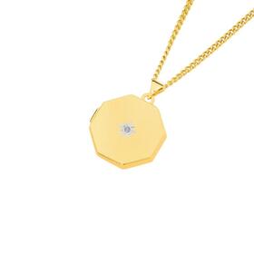 9ct-Gold-Diamond-Starburst-Octagonal-Locket on sale