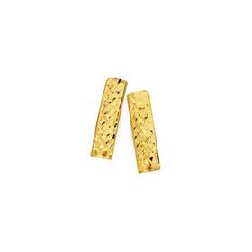 9ct-Gold-Diamond-Cut-Slight-Curved-Bar-Stud-Earrings on sale