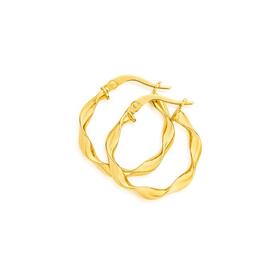 9ct-Gold-3x15mm-Twist-Hoop-Earrings on sale