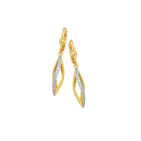 9ct-Two-Tone-Gold-Diamond-Cut-Pointed-Twist-Leverback-Earrings on sale