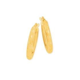 9ct-Gold-15mm-Light-Diamond-Cut-Hoop-Earrings on sale