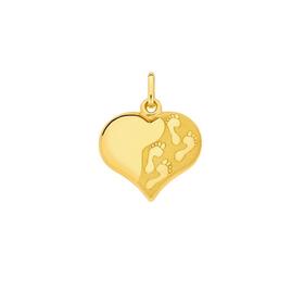 9ct-Gold-Puff-Heart-Footprints-Charm on sale