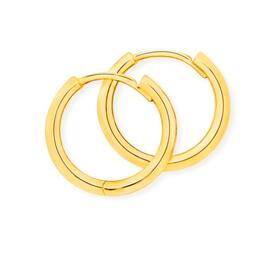 9ct-Gold-11mm-Plain-Huggie-Earrings on sale